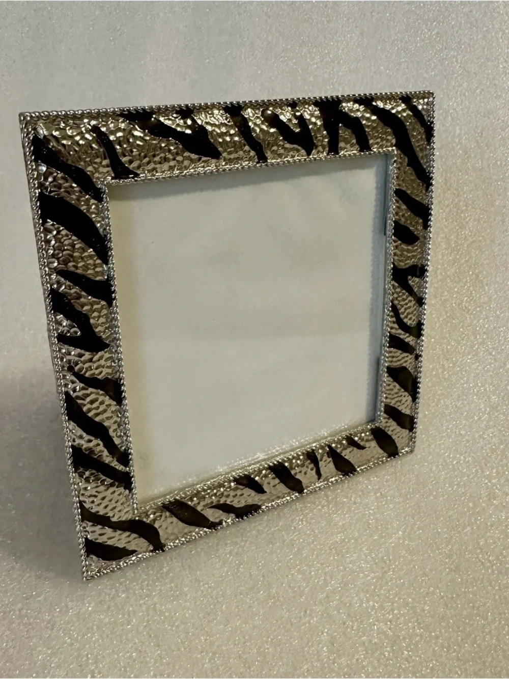 Silver and Black Zebra Accent Square Picture Frame - Premium Home Accent
